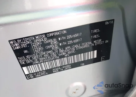 2016 Toyota Rav4 Hybrid Xle from USA, damaged, VIN JTMRJREV6GD049798